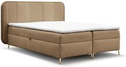 Beżowe łóżko kontynentalne z zagłówkiem 4 rozmiary M7-N36