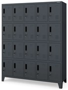 Szafa skrytkowa socjalna BHP antracytowa: ROBERT, 1360 x 1720 x 450 mm