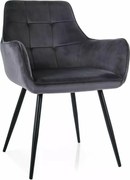Krzesło tapicerowane LEMON VELVET czarne SIGNAL