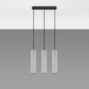 Lampy wiszące industrialny Solvix, beton - 3 źródło światła 4000K - L.45 x H.90 cm - szary