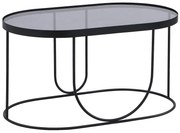 Stolik kawowy z metalu i szkła dymionego - Czarny i Przezroczysty - PRETORIA