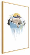 Plakat Niedźwiedź polarny 60x90 cm z ramą złotą z marginesem ARTGEIST B