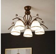 Żyrandol natynkowy RETRO 5xE27/60W/230V brąz patyna