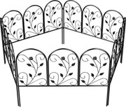 Outsunny Płot ogrodowy z metalu 80 x 60 cm Dekoracyjny płot kratowy zestaw z nogami do ogrodu, kwietników, bariera ochronna Czarny | Aosom PL