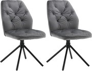 Krzesła do jadalni zestaw 2 szt. - materiał i metal - szary - GERST