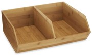 Organizer bambusowy na biurko, dwie przegródki