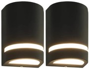 Komplet 2 czarnych półokrągłych kinkietów zewnętrznych - O-002 C0-S02