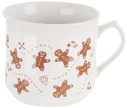 Biały ceramiczny kubek ze świątecznym motywem 500 ml Gingerbread – Dakls