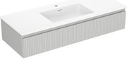 Mexen Rivel szafka łazienkowa 120 cm z umywalką Otis, 1 szuflada, ryflowana , szara mat/biała mat - 91A20-12023-1-BF62-W18M01