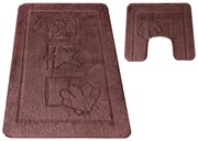 Zestaw brązowych dywaników pod wannę i WC D2-K91