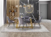 KONAMI stół, blat - czarny marmur, złota konstrukcja, glamour, X