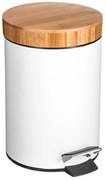 Kosz łazienkowy na śmieci z bambusową pokrywą, 3 l