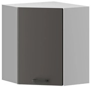 Narożna szafka górna do kuchni szara L8-D30
