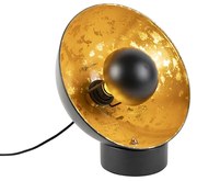 Industrialna lampa stołowa czarna ze złotym wnętrzem - Magna Eglip
