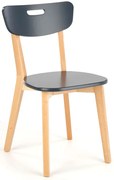 Grafitowe bukowe krzesło skandynawskie W8-T17