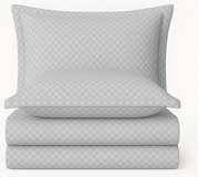 Szara pościel jednoosobowa z bawełny renforcé 140x200 cm Checkered – Mila Home Luxury