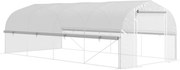Outsunny Szklarnia 6x3x2 m, z 8 oknami, drzwiami, siatkami przeciw owadom, metalową ramą, Biały