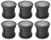 Zewnetrzna Set van 6 dimbare buiten grondspots zwart IP65 incl LED - Delux Honey Nowoczesny Oswietlenie zewnetrzne