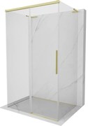 Mexen Rox-3S L kabina prysznicowa 3-ścienna rozsuwana 145 x 110 cm, transparent, złota szczotkowana - 8C2L-145-110-55-00-3S