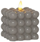 Szara woskowa świeca LED Star Trading Flamme Dot, wys. 9,5 cm