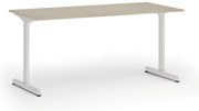 Biurko PRIMO BETA, 160x80 cm, biała podstawa, dąb naturalny