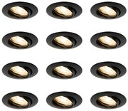 Zestaw 12 czarnych opraw LED GU10 35 mm - Edu Nowoczesny Oswietlenie wewnetrzne