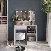 Stół do toalety biały/biały wysoki połysk 89.8x50.1x76 sherry