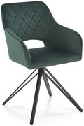 Tapicerowane zielone welurowe obrotowe krzesło P0-G47