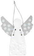 Porcelanowy wiszący anioł DOTS SILVER (9 cm)