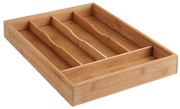 Pojemnik na sztućce, wkład do szuflady - 5 przegródek, drzewo bambusowe, 34 x 25 x 4,5 cm