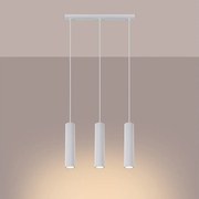 Lampa wisząca minimalistyczny Gloow, aluminium - 3 źródło światła 3000K - L.45 x H.98 cm - biały