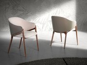 Krzesło z ekoskóry w kolorze beżowym i ciemnej norek 4090 ANGEL CERDA