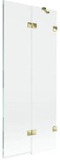 Mexen Lunar parawan nawannowy 2-skrzydłowy prawy 80 x 150 cm, transparent, złoty - 897-080-100-50-00-P