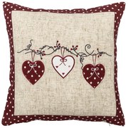 Poszewka na poduszkę Serduszka kropka czerwony, 40 x 40 cm