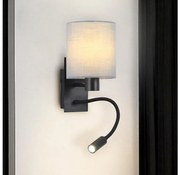 Brilagi - LED Elastyczny kinkiet NUBILA 1xE27/25W/230V + LED/3W czarny/szary