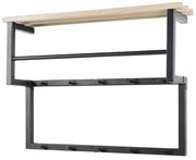 Czarno-naturalny metalowy wieszak ścienny z półką Rizzoli – Spinder Design