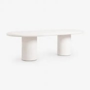 Ovalny Stół Jadalniany 260x110 Cm W Kolorze Cementu Aurean Biała - Sklum