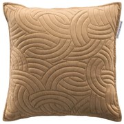 Błyszcząca poszewka dekoracyjna do salonu SOLANGE, tłoczony wzór, brązowa