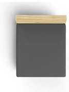 Antracytowe bawełniane prześcieradło z gumką 140x200 cm – Mijolnir