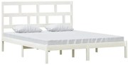 Białe drewniane podwójne łóżko 160x200 K9-C85