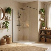 Kabina prysznicowa Walk-In Rea Flexi Transparent / Black 100