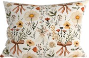Polibawełniana poszewka na poduszkę FLORAL RIBBON POLY 70x90 cm, kremowy