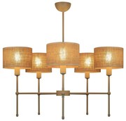 Żyrandol na drążku MADELA 5xE14/40W/230V juta/beżowy