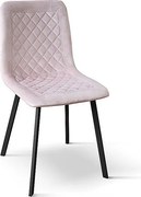 Zestaw 4 krzeseł z różowego aksamitu i antracytowymi metalowymi nogami - NOHO