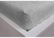 Szare prześcieradło z mikropluszu z gumką 180x200 cm – Jerry Fabrics