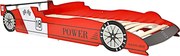Czerwone łóżko auto z lampkami LED 90x200 F3-M07