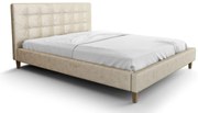 Łóżko tapicerowane Nevada bez pojemnika beżowe, welur