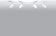 Plafony nowoczesny Briix, stal - 4 źródło światła 4000K - L.80 x H.16 cm - biały