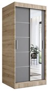Szafa przesuwna MODUO COMFORT 2 90 dąb sonoma/antracyt z lustrem MKPOL