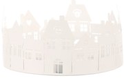 Świąteczny świecznik Domečky, biały, metal,średnica 20 cm